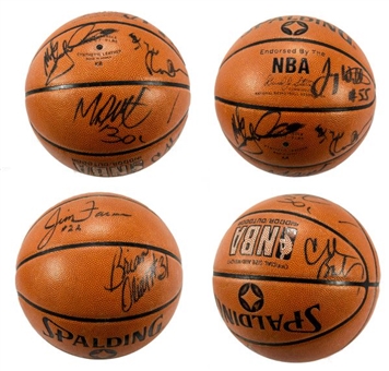 Lot of (2) Philadelphia 76ers 1990s Team Signed Basketballs w/ Charles Barkley